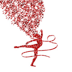 Art gymnastics with ribbon vector background concept