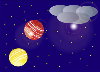 Latające lampiony - ilustracja © danako