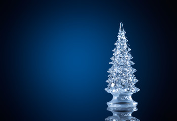 Christmas tree on blue background