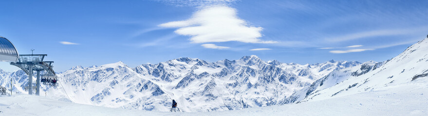 Fototapeta premium Alps mountains winter view.