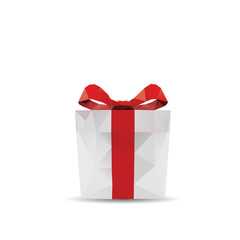 Vector polygonal red gift boxes seamless pattern, design for car