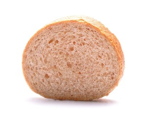 Brown bread slice isolated on white background