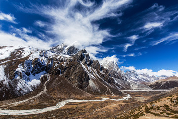 Beautiful alpine scenery in the Himalayas