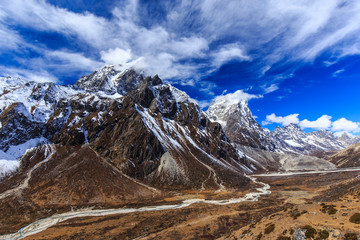 Beautiful alpine scenery in the Himalayas