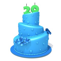 Birthday cake with number twenty
