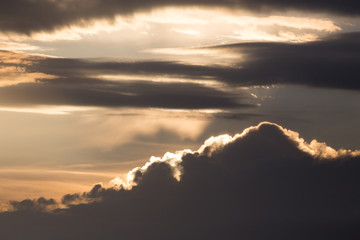 beautiful sky background with clouds at sunset