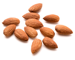 almond nuts isolated on white background close up