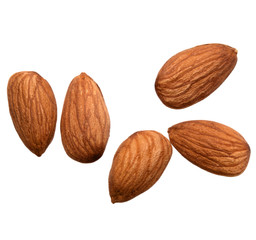 almond nuts isolated on white background close up