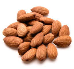 almond nuts isolated on white background close up