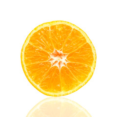 Fototapeta na wymiar Half of orange isolated on white background