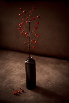 Still life with rennet apple branch