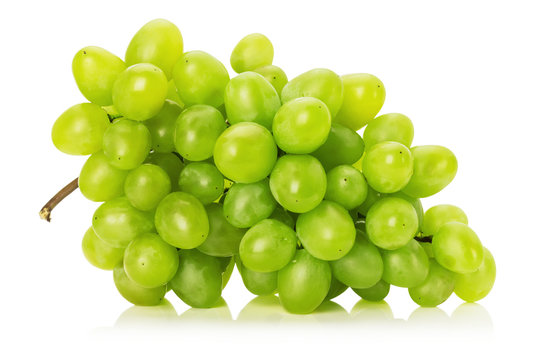 tasty green grape isolated on the white background