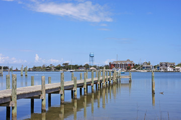 Fototapeta na wymiar Okracoke harbour