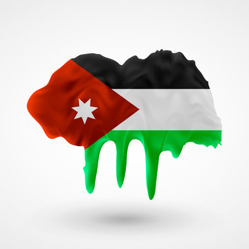 Flag of Jordan painted colors