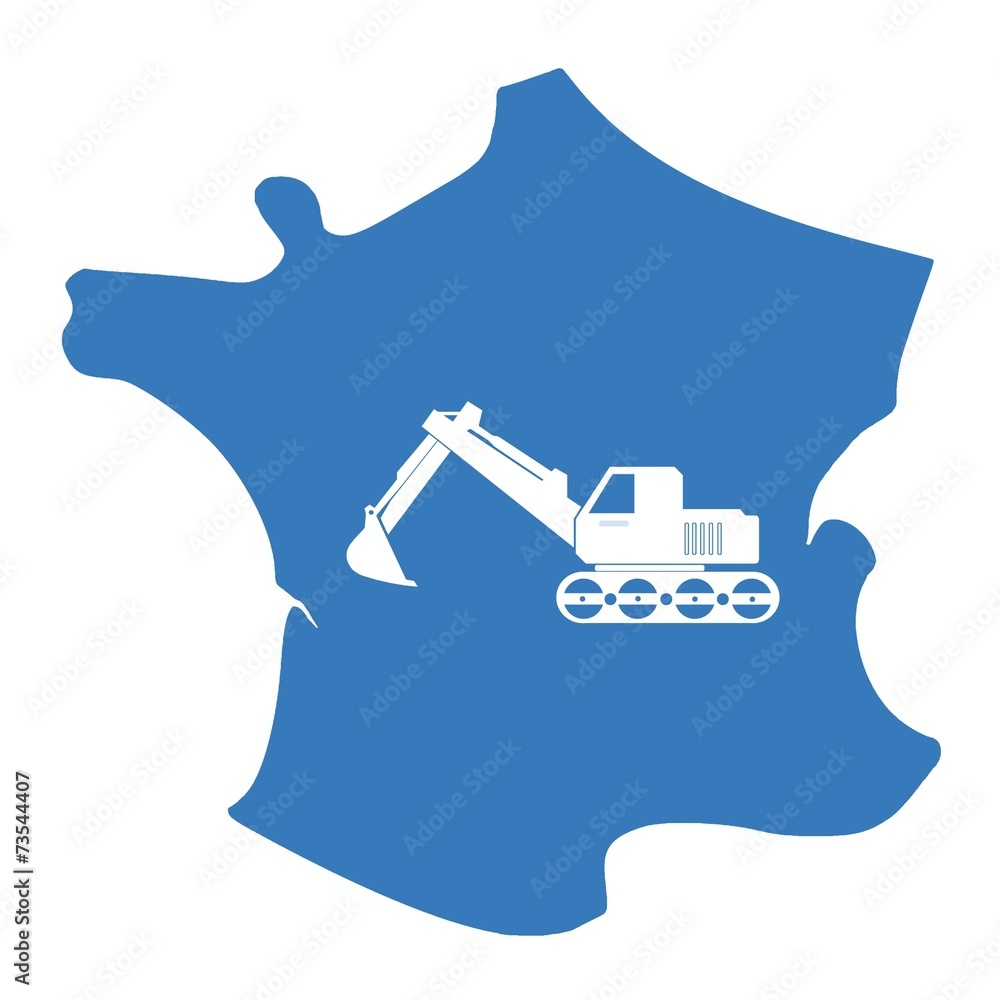 Sticker Pelleteuse dans une carte de France