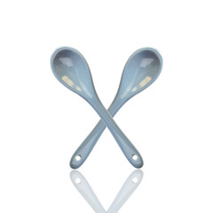 Ceramic spoon isolated on white background