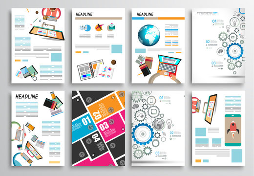 Set of Flyer Design, Webs. Brochure Designs, Infographics