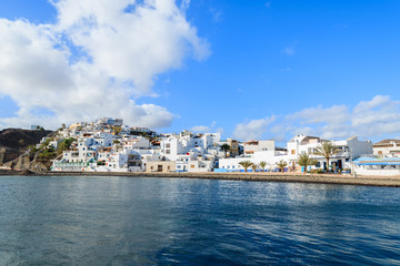 View of ocean bay in Las Playitas fishing village, Fuerteventura