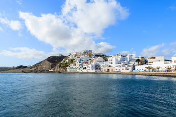 View of ocean bay in Las Playitas fishing village, Fuerteventura