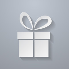 Icon of Gift. Paper style