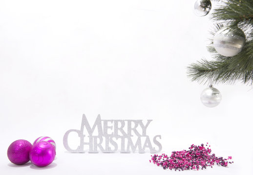 Merry Christmas With Pink Decorations