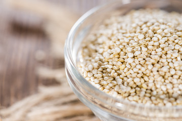 Bowl with uncooked Quinoa Seeds