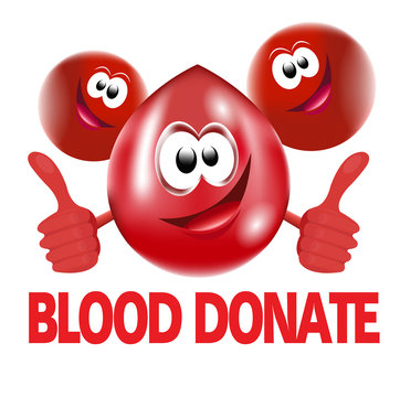 Cute red blood cartoon