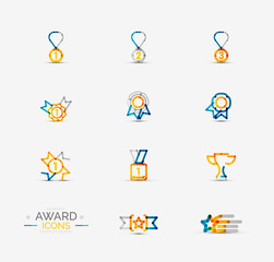 Award icon set, Logo collection