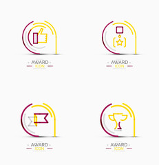 Award icon set, Logo collection