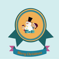 Christmas Illustration over color background