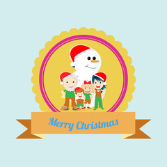 Christmas Illustration over color background