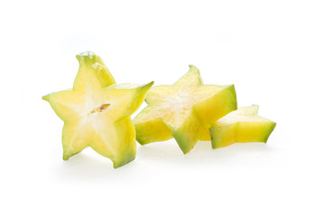 Fototapeta premium carambola, star fruit isolated on white background