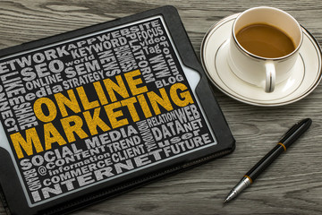on line marketing concept