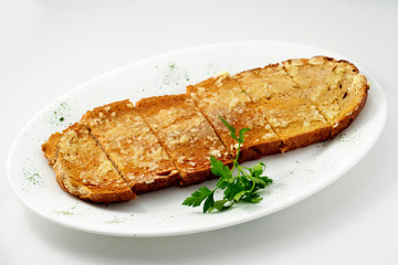 The bread with garlic