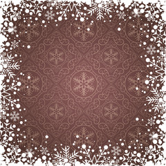 Christmas decoration frame. Snowflake Abstract Background.