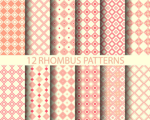 12 retro pink geometric rhombus  pattern 2