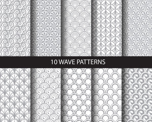 Traditional monachrome wave patterns