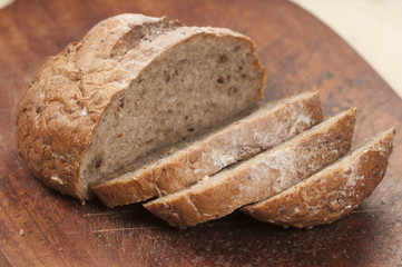 Rye and wheat bread with sunflower seeds