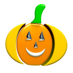 Pumpkin halloween symbol 3D image