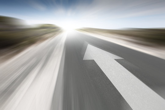 Road with arrow