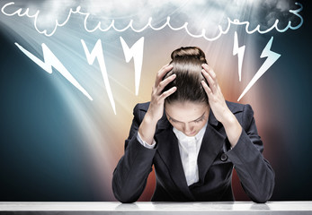 Businesswoman facing problems