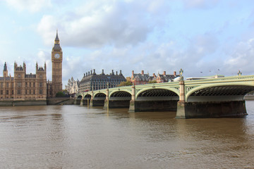 Naklejka premium Big Ben i Westminster Bridge