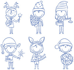 Christmas children with gifts