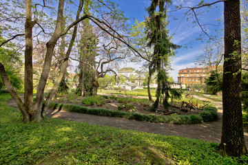 Fototapeta na wymiar Botanical garden of Zagreb flora view