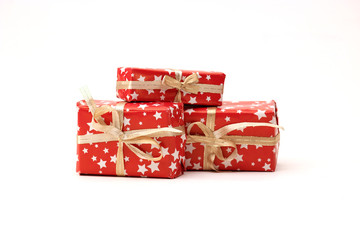 Christmas presents isolated on white background 