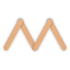 wood ice-cream stick isolated on white background