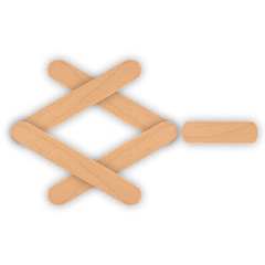 wood ice-cream stick isolated on white background