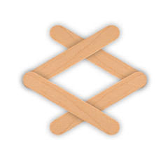 wood ice-cream stick isolated on white background