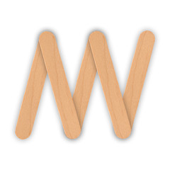 wood ice-cream stick isolated on white background
