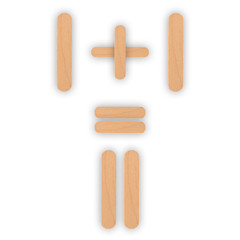 wood ice-cream stick isolated on white background